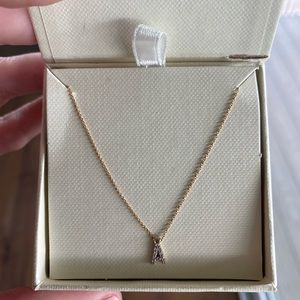 Stella & Dot Pave Initial Necklace-yellow gold A